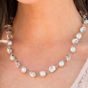 Go-Getter Gleam - White Rhinestones - Necklace